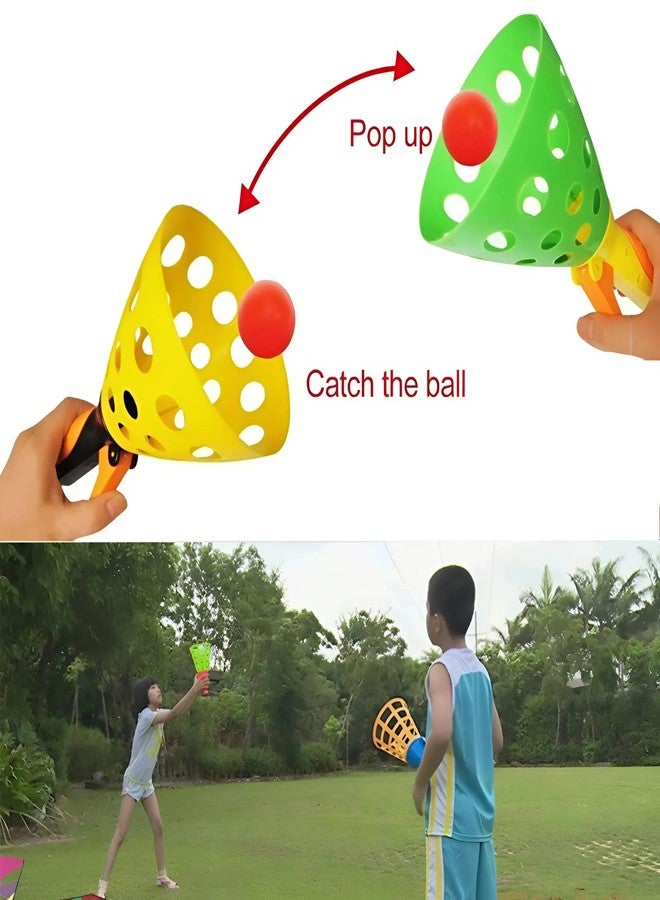 Touchcart Click and Catch Twin Ball Game Set for Kids - Pop & Catch Indoor Outdoor Launcher Toy with 2 Baskets and 3 Balls - Fun Throw and Catch Game for Boys & Girls Ages 3+ - Image 3